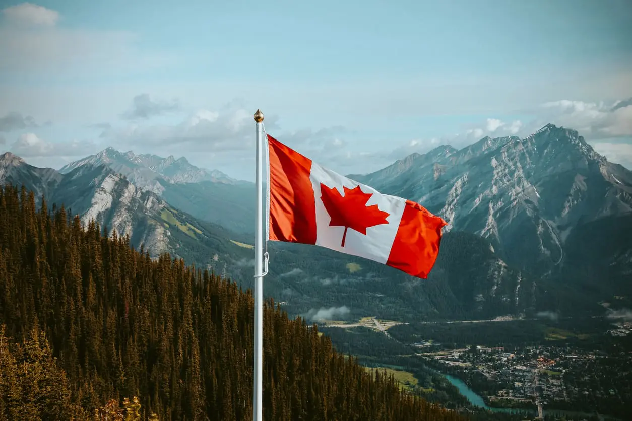 Canadese vlag, verhuizen naar Canada